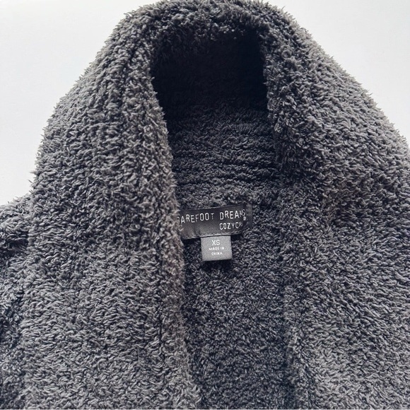 NEW Barefoot Dreams Cozychic Open Knit Cardigan Sweater Dark Gray - Picture 5 of 6